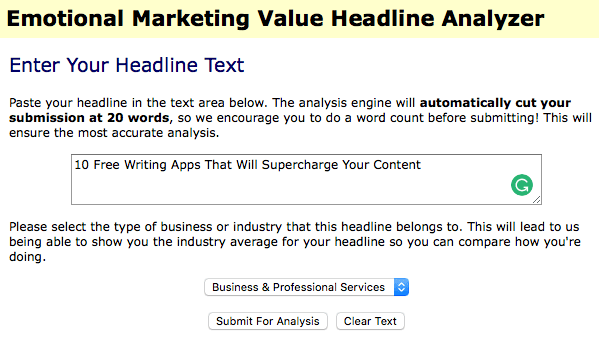 Emotional Headline Analyzer Screenshot