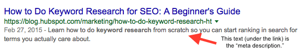 Keyword targeted title and meta description.