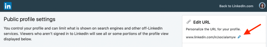 Customize LinkedIn public profile URL step 4.